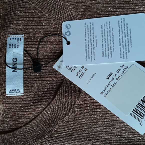 MNG by Mango Metallic thread Top - Picture 4 of 4